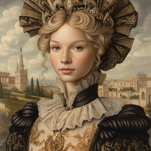 Majestic Portrait of Noble Figure in Earthy Tones