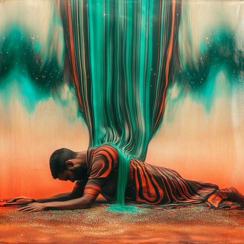 Man Melting into Silver Glitter Album Cover