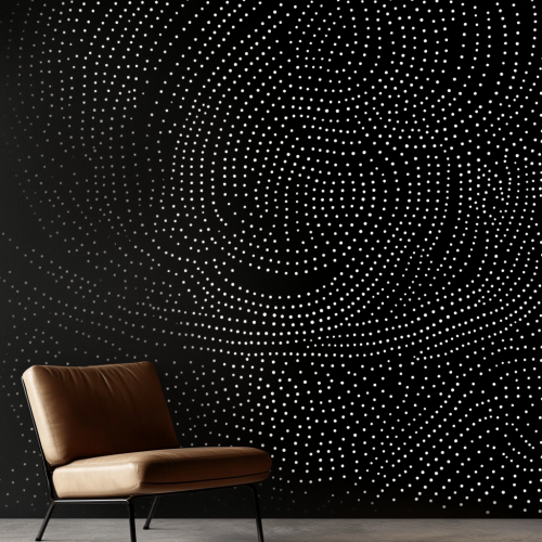 Masculine Aboriginal-inspired dot pattern on black