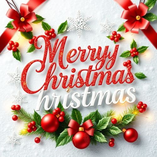 Merry Christmas in Vibrant, Festive Decoration Design