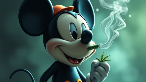 Mickey Mouse Using Marijuana