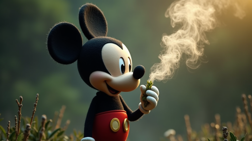 Mickey Mouse Using a Substance