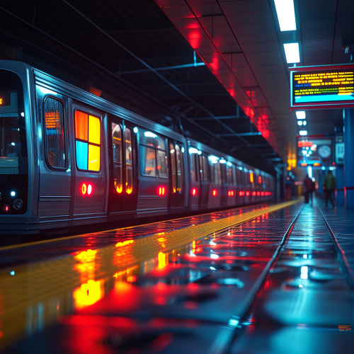 Microsoft Computers at Metro Station