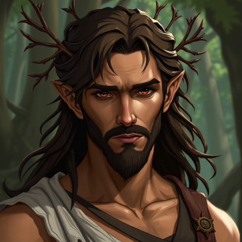 Middle-Aged Eladrin in Forest, A D&D Character