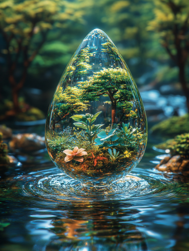 Miniature ecosystem in water droplet celebrates Earth Day