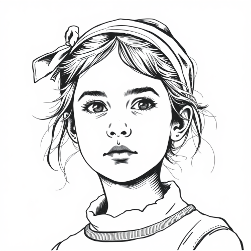 Minimalist Girl Portrait Design by Larry Turner