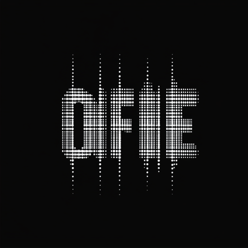 Minimalist logo design: 'O.F.F.L.I.N.E' on black background