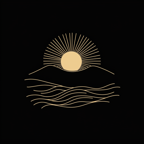 Minimalistic Sunrise Logo Design Vector Graphic