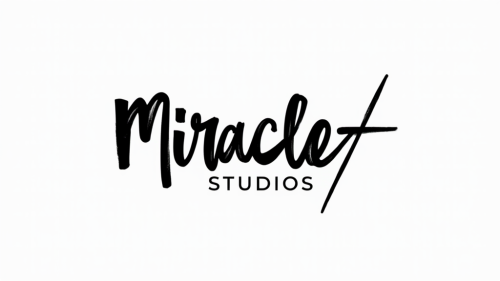 Miracle Studios' Dynamic Black-White Calligraphy Logo