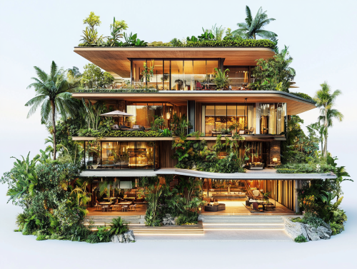 Modern Balinese Mall with Luxury Restaurant Entrance