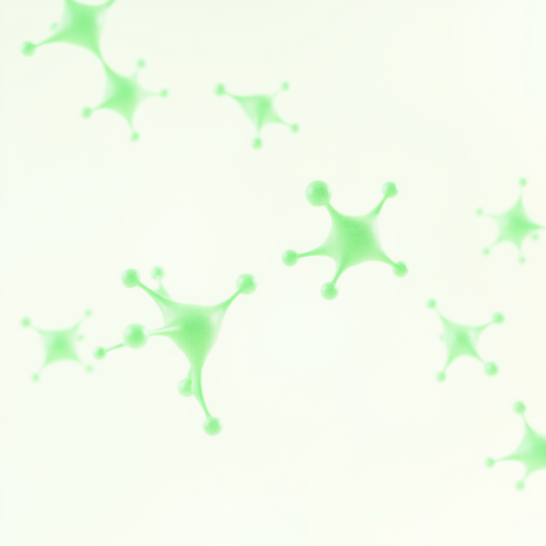 Modern Lactic Acid Molecules on Light Green Background