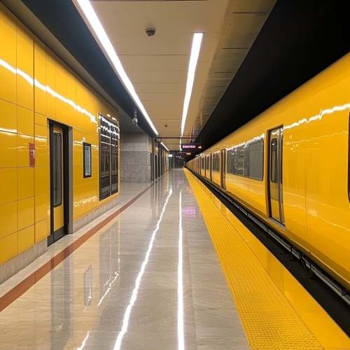 Modern Metro Station in Mexico City with Marble