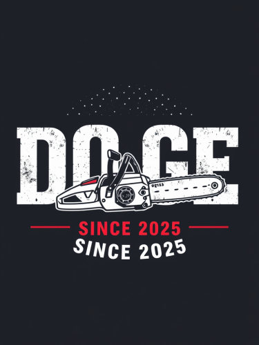 Modern Patriotic 'DOGE' T-shirt with Chainsaw Design