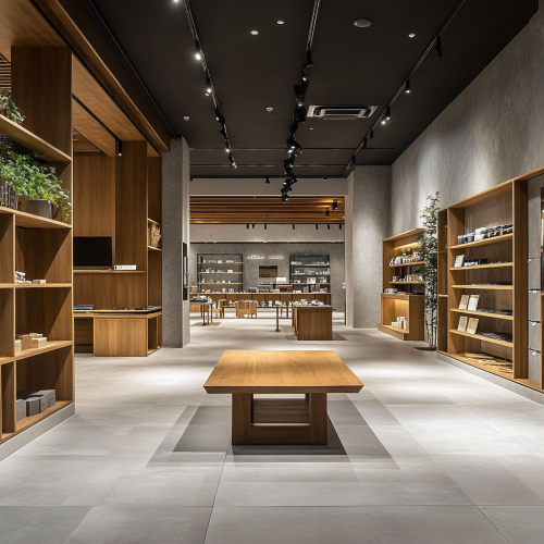 Modern and spacious high-end store interiors in Taiwan