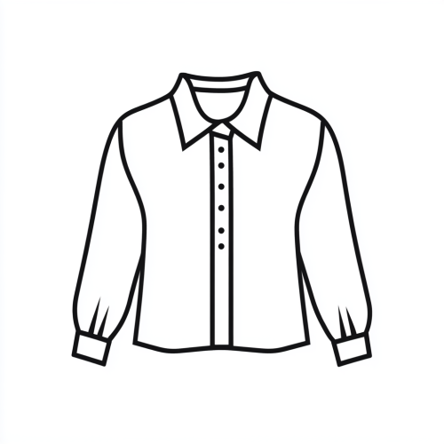 Modern black line icon, women's blouse design concept.