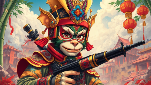 Monkey King in Samurai Mask: Ruined City Adventure