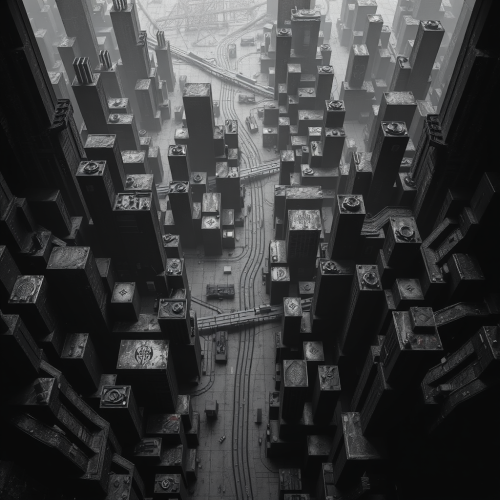 Monochromatic Map of a Dystopian Industrial City