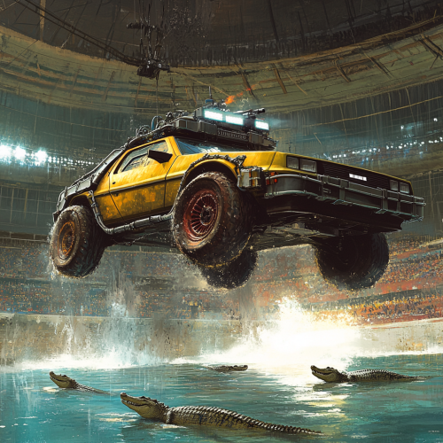 Monster Auto Rickshaw Doing Wheelie in Stadium