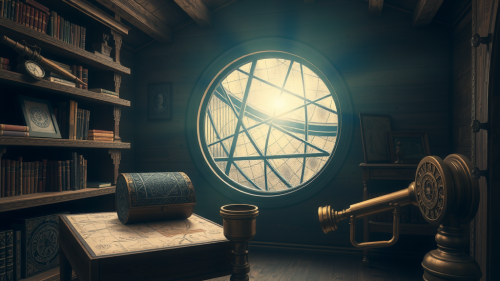 Moonlit Victorian Attic Containing Mysterious Artefacts