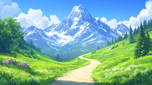 Mountain path leading to professional growth journey scenery