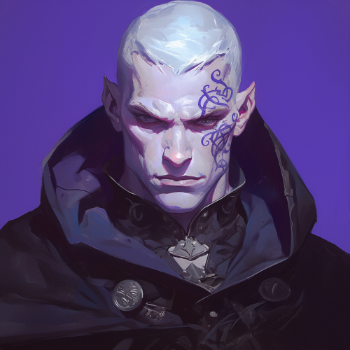 Mysterious Drow Male with Celtic Tattoos