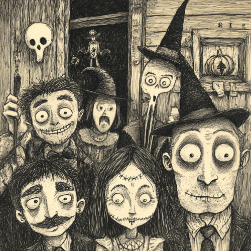 Mysterious Halloween Party with Spooky Characters