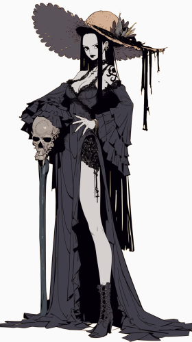 Nami from One Piece in gothic style art