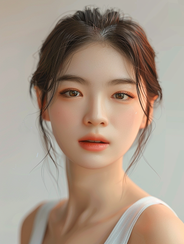 Natural Beauty: Portrait of Youthful Korean Woman