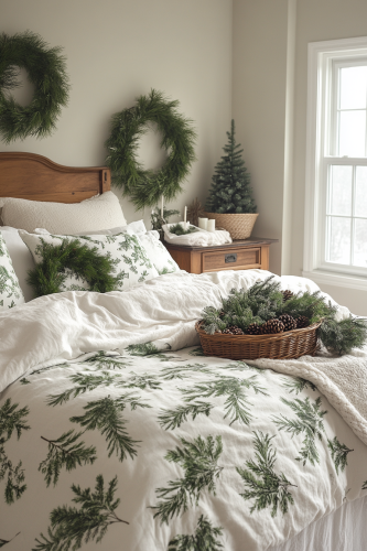 Nature-Inspired Christmas Guest Room