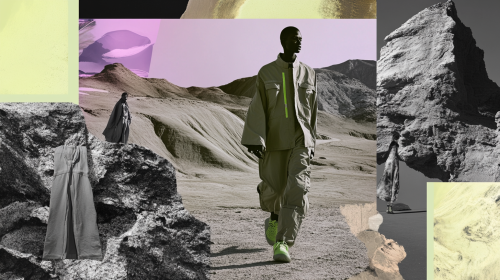 Nature Landscape with Dark Purple and Lime Accents