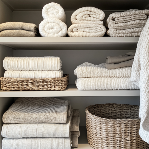 Neatly Organized Shelving with Minimalistic Aesthetic