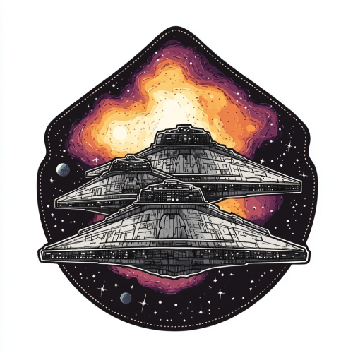 Nebula and Star Destroyer Patch, NASA Style Embroidery