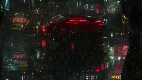 Neon lights illuminate city in cyberpunk style