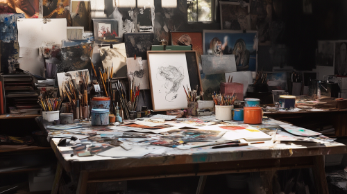 Nick Knight's Messy, Creative Studio Desk