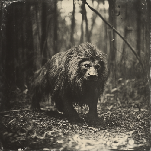 Nighttime forest photo of mysterious, hairy creature