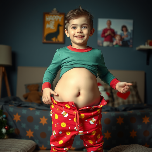 Older Brother Pranks Younger with Expanding Belly