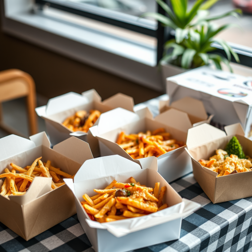 Ordered Food Boxes Ready for Delivery