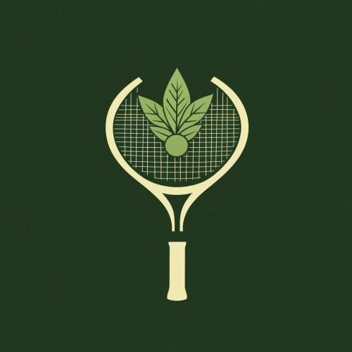 Organic badminton team logo with veggie shuttlecock.