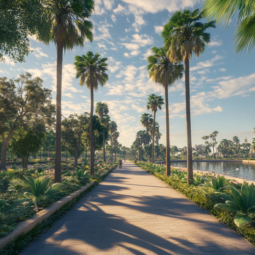 Outdoor park with palm trees, historical, empty, well-designed island. Outdoor park with palm trees, historical, empty, well-designed island.