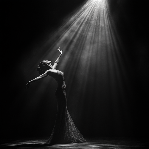 Passionate flamenco dancer in dramatic spotlight pose.