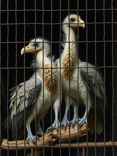 Paul Wunderlich's Three Caged Vultures Artwork