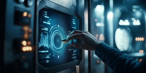 Person unlocks safe with digital key