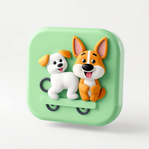 Pet Food Delivery Company App Logo in Pixar Style