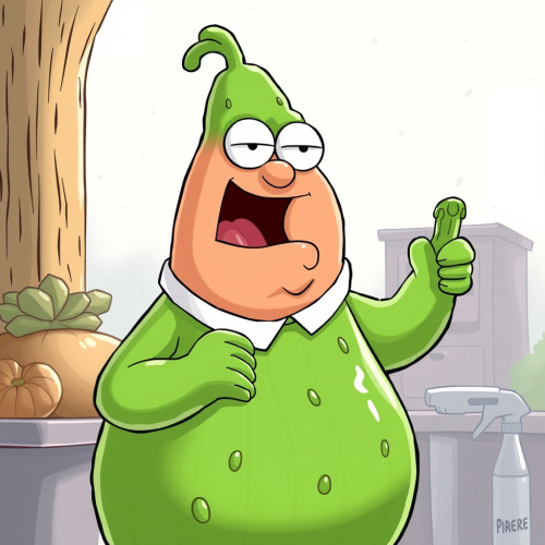 Peter Griffin Transforms into a Pickle Cartoon