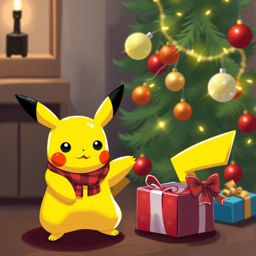 Pikachu Celebrating the Christmas Holiday