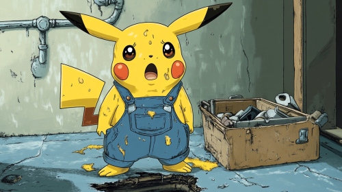 Pikachu The Plumber Finds Burst Pipe Emergency
