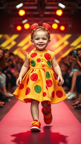 Pizza Baby Struts in Trendy TikTok Outfit