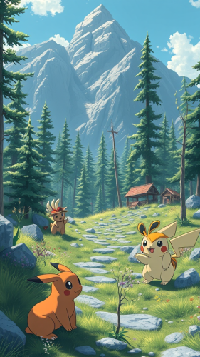 Pokemon in the real world: Pikachu in forest.
