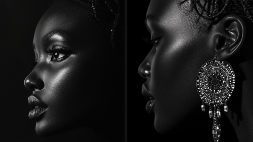 Portrait of Kenyan woman in black and white