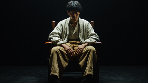 Portrait of Poor Japanese Man in 19th Century